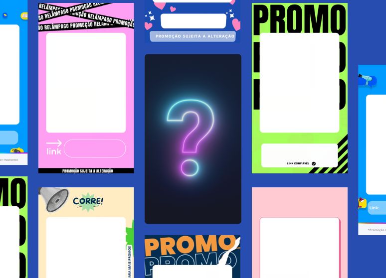 Escolha entre uma das opções de modelos prontos ou configure o seu próprio template de divulgação!